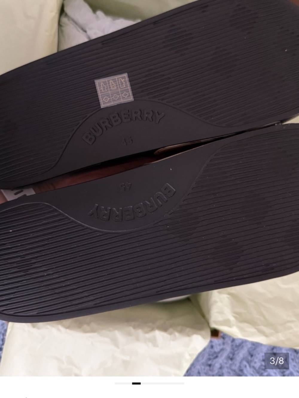 Burberry Brown and White Branded Packaging and Barcode Tag - Picture 6 of 7